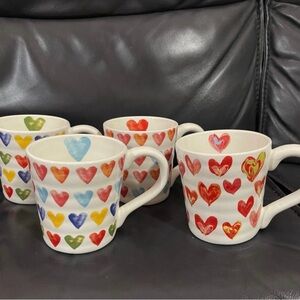 Valentines Maxcera Heart Mugs, Set of 4 - Valentines Hearts Mugs Set of 4